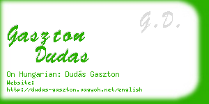 gaszton dudas business card