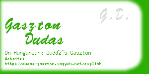 gaszton dudas business card